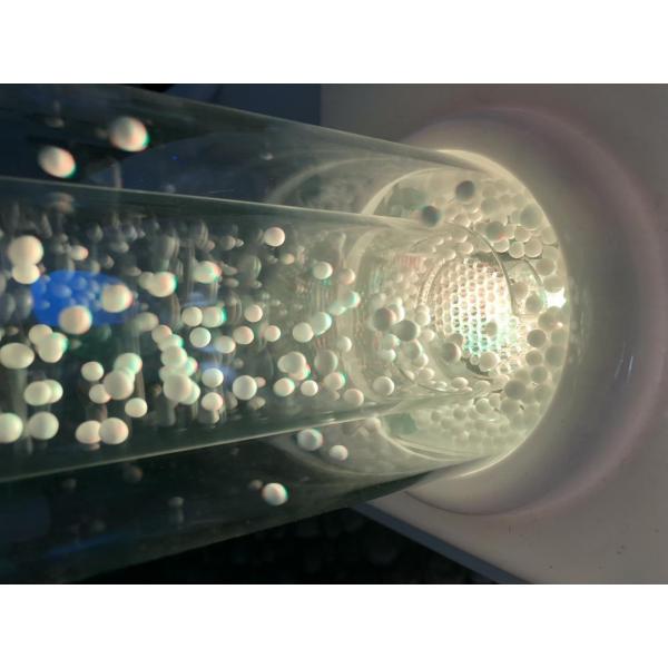 tubo per la stimolazione visiva con palline spinte da una ventola regolabile